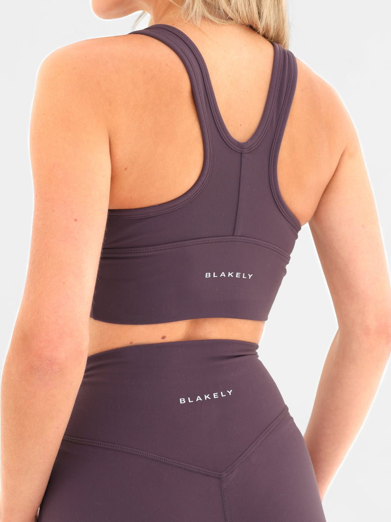 Ultimate Ruched Sports Bra - Midnight Plum