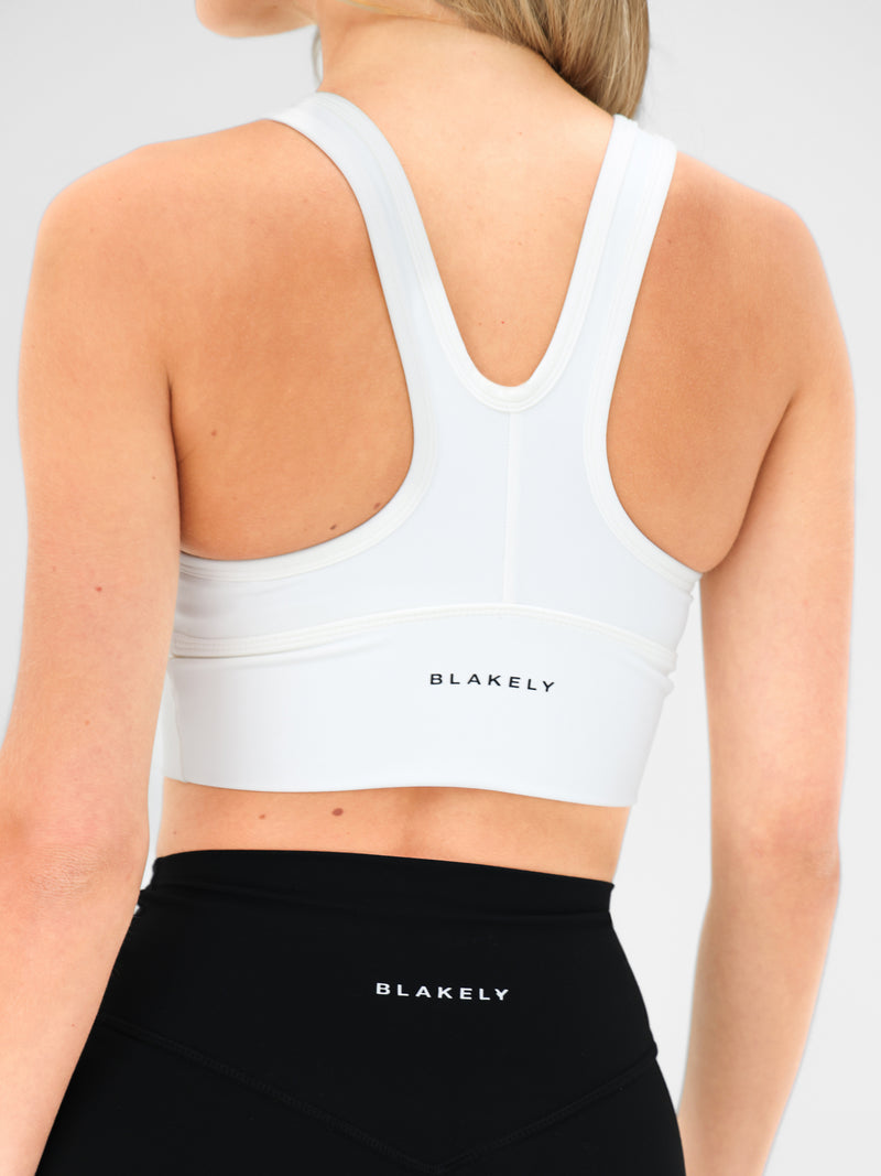 Ultimate Ruched Sports Bra - White