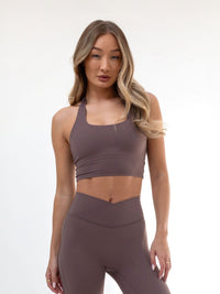 Studio Halter Neck Bra - Mauve Brown