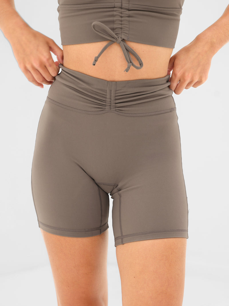 Ultimate Ruched Shorts - Ash Brown