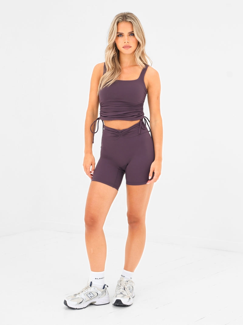 Ultimate Ruched Shorts - Midnight Plum