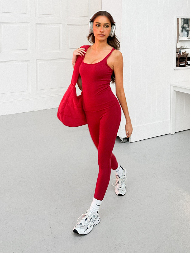 Quilted Puffer Bag - Red