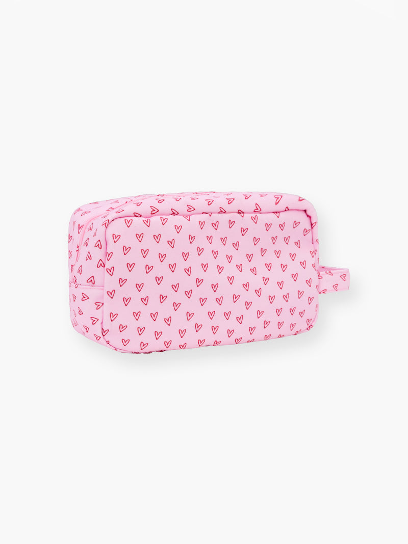 Avery Makeup Bag - Heart Print