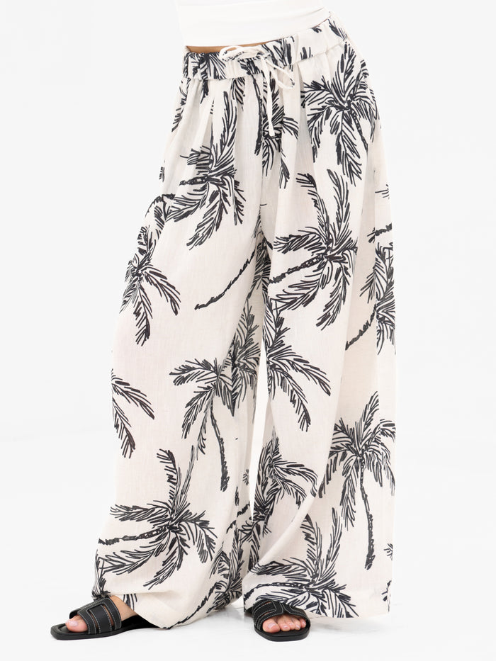 Payton Palm Print Trousers - Palm Print