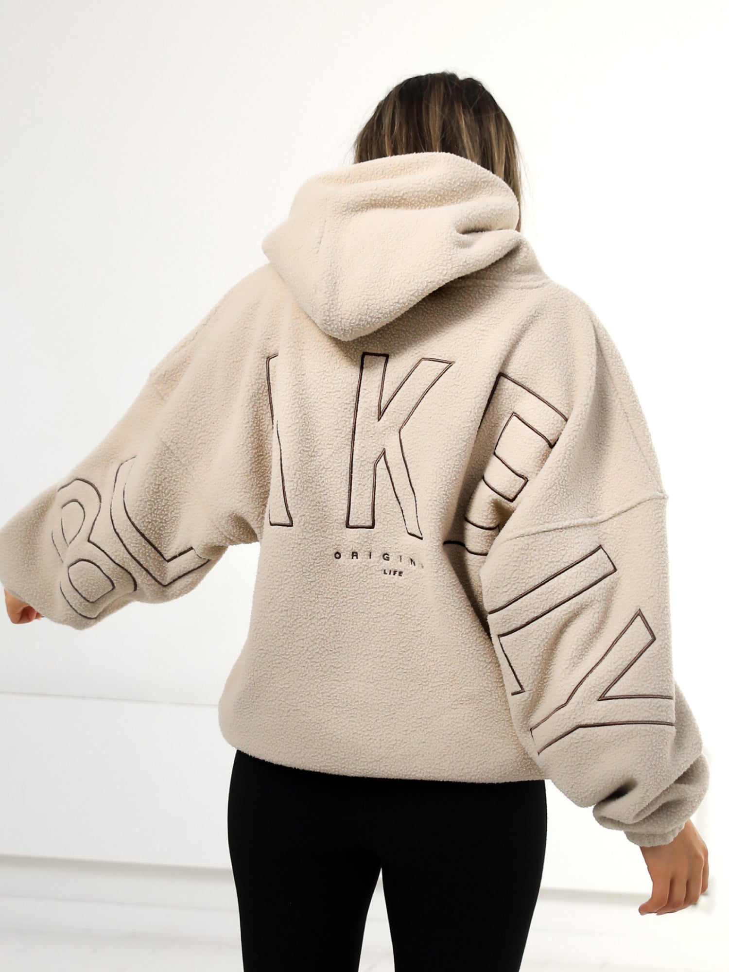 Borg Isabel Oversized Hoodie Tan