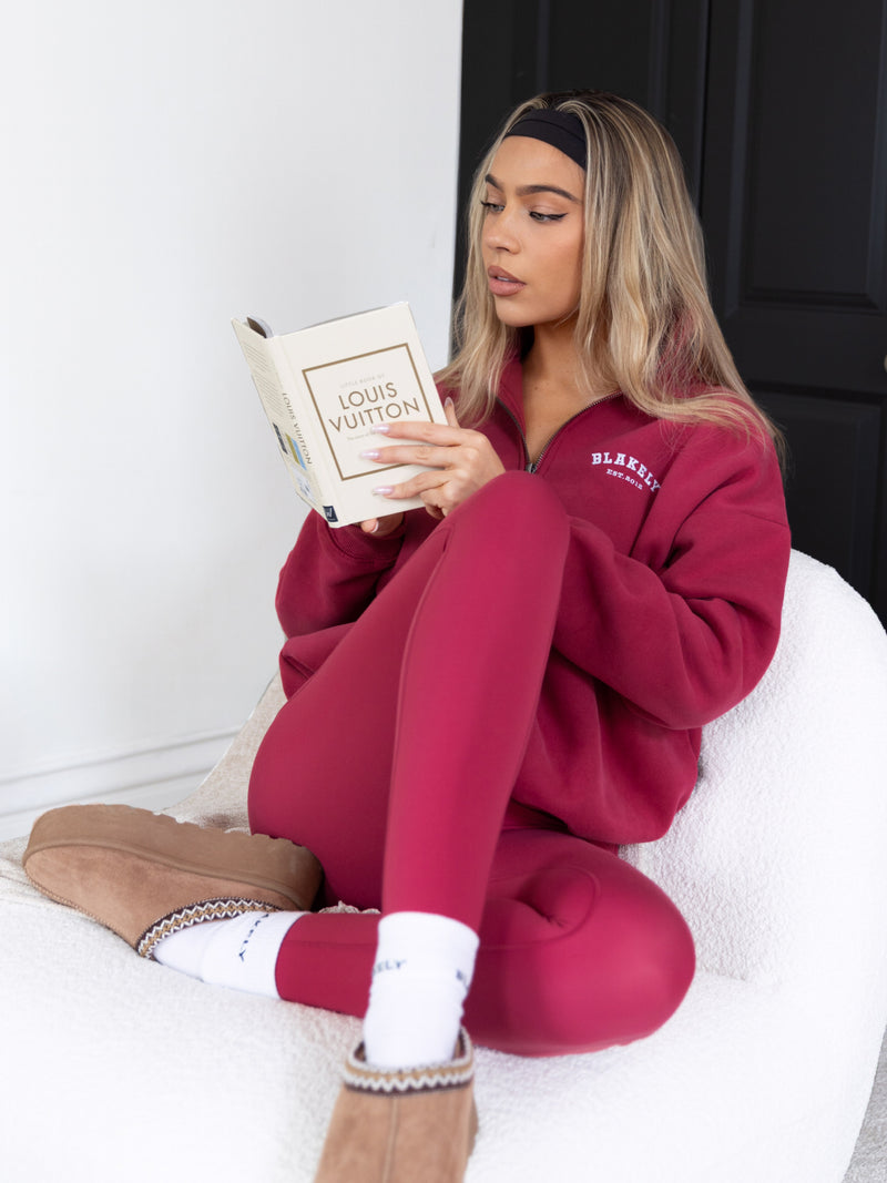 Heritage 1/4 Zip Sweater - Deep Pink