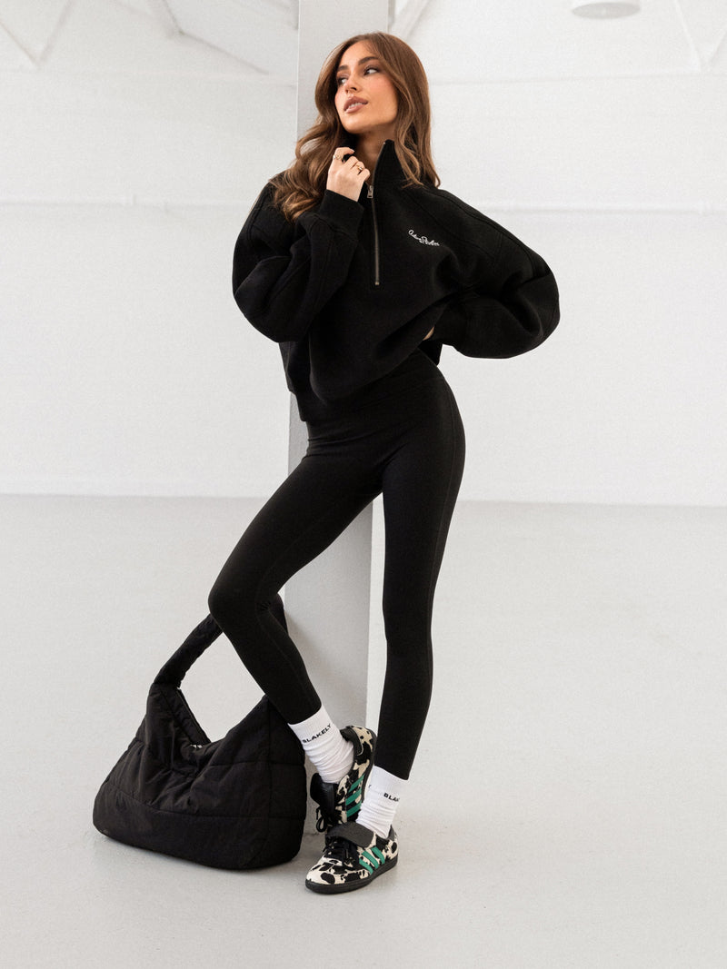 Addie 1/4 Zip Sweater - Black