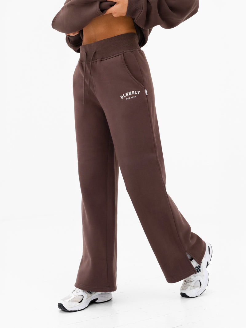 Heritage Wide Leg Sweatpants - Dark Chocolate