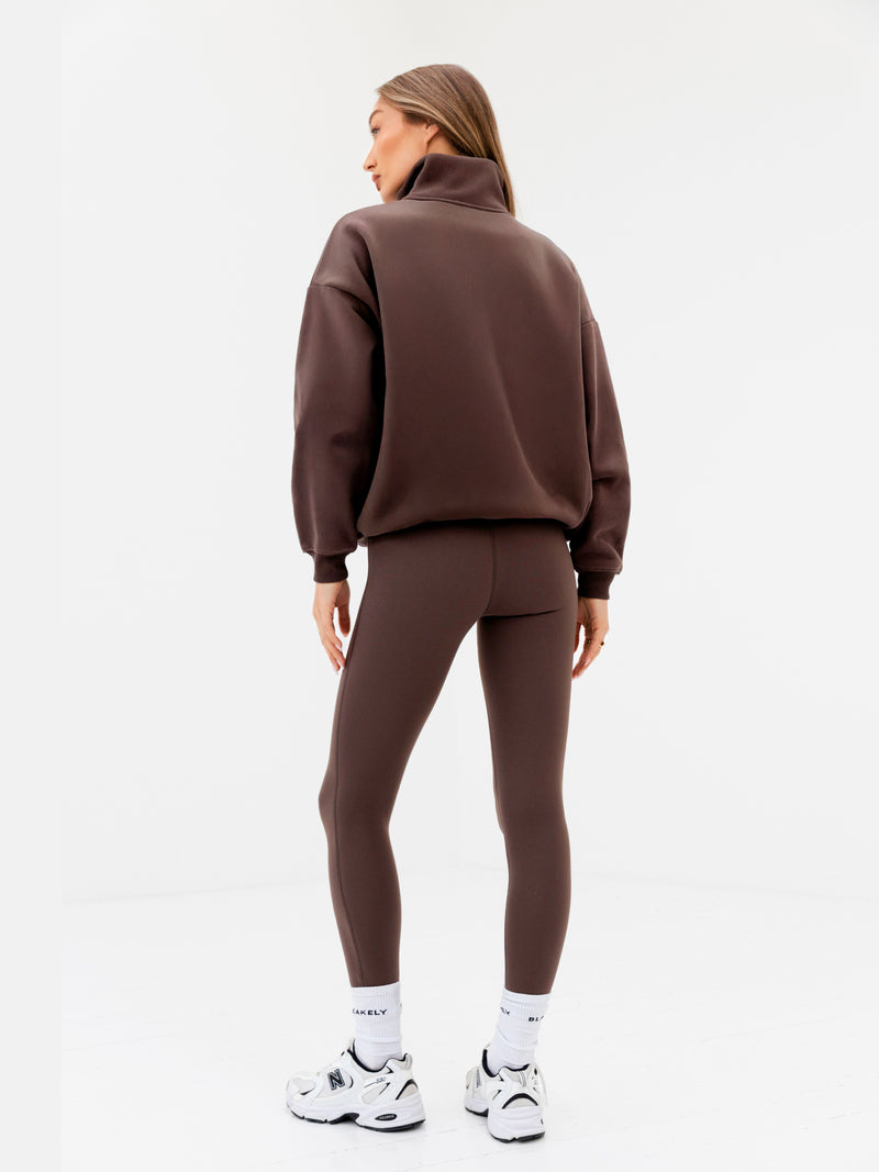 Heritage 1/4 Zip Sweater - Dark Chocolate