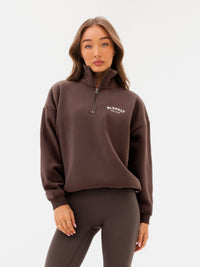 Heritage 1/4 Zip Sweater - Dark Chocolate