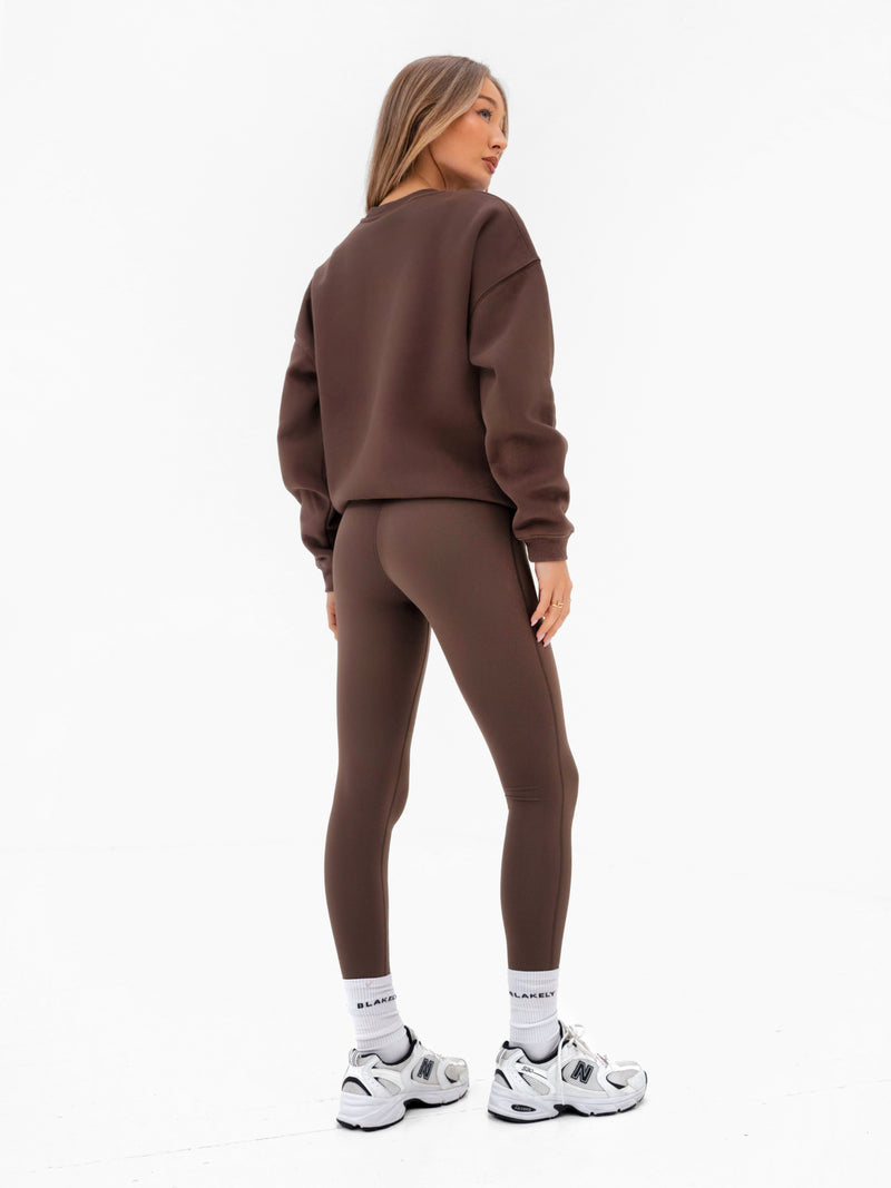 Varsity Oversized Sweater - Dark Chocolate