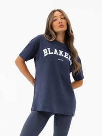 Varsity Oversized T-Shirt - True Navy