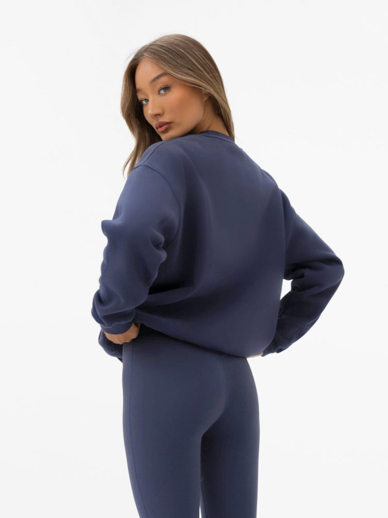Varsity Oversized Sweater - True Navy