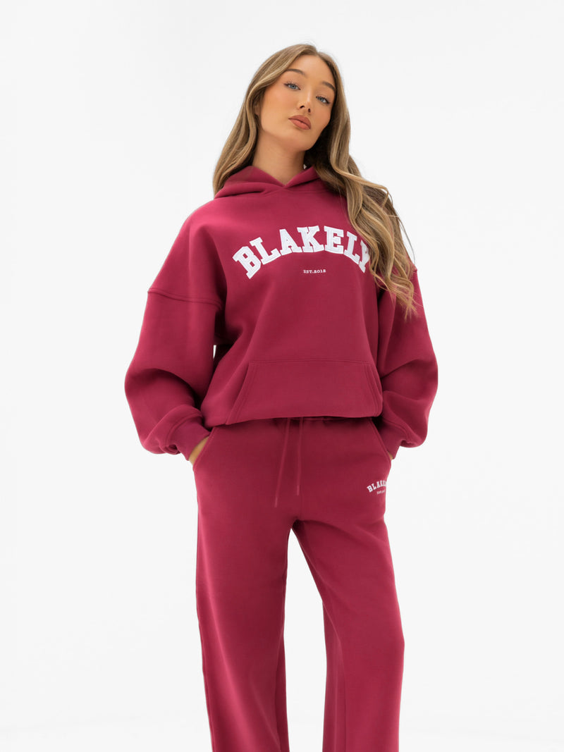 Heritage Wide Leg Sweatpants - Deep Pink