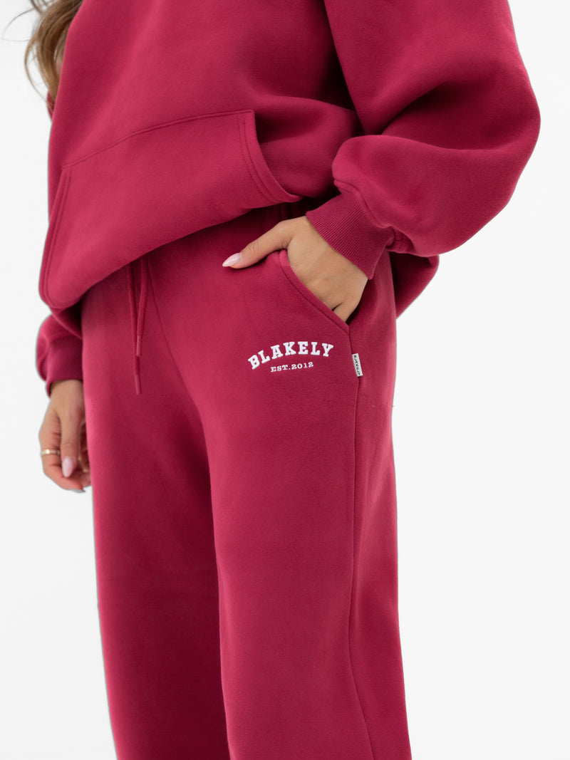 Heritage Wide Leg Sweatpants - Deep Pink