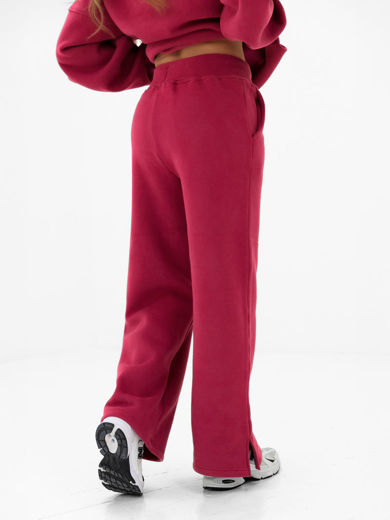 Heritage Wide Leg Sweatpants - Deep Pink