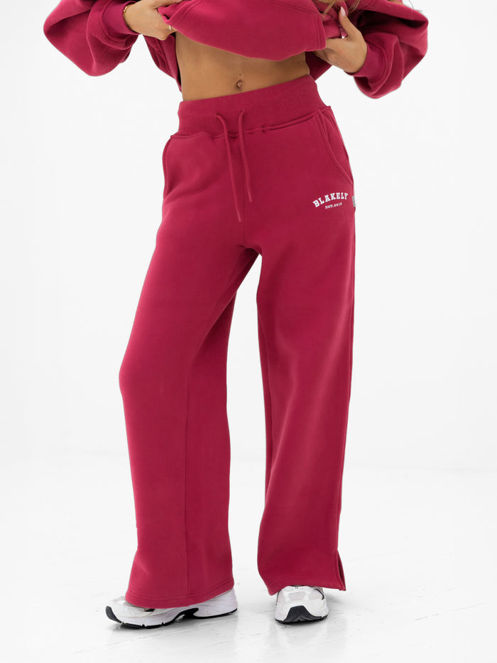 Heritage Wide Leg Sweatpants - Deep Pink
