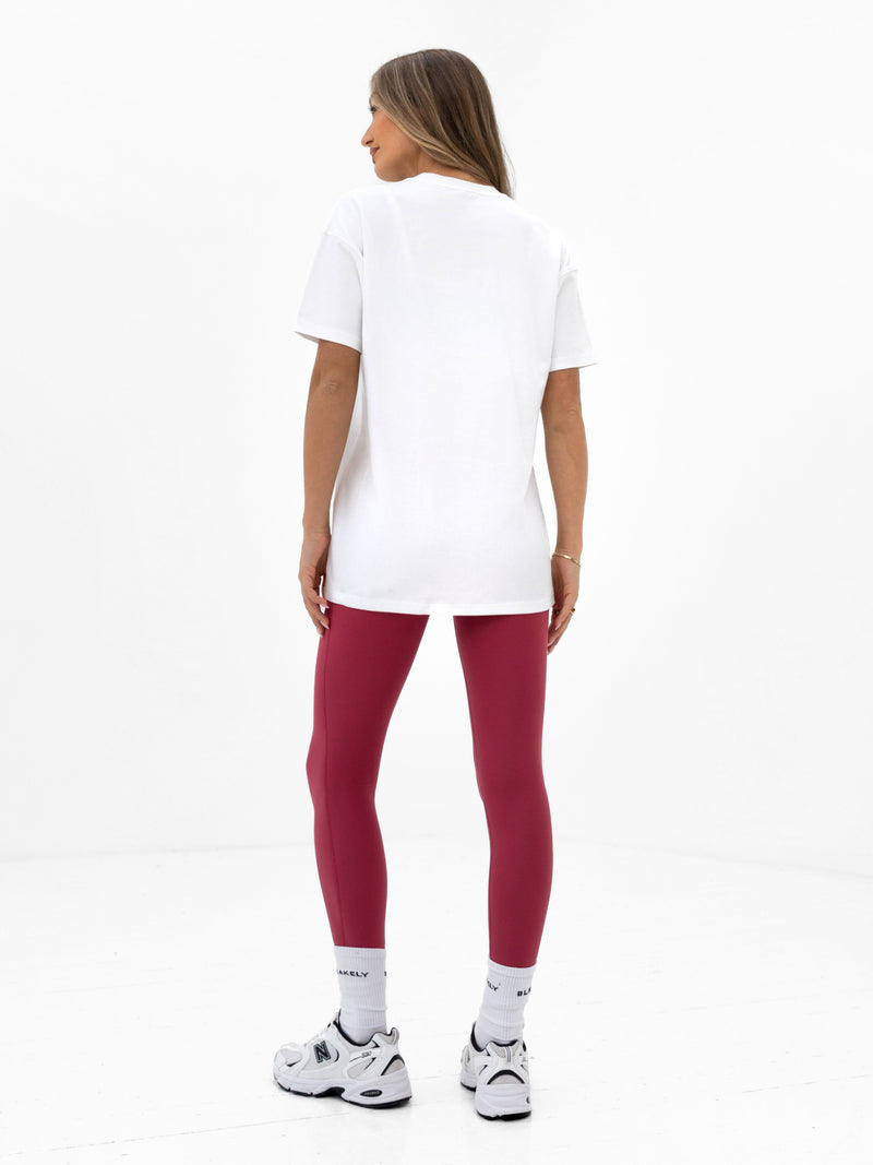 Varsity Oversized T-Shirt - White & Deep Pink