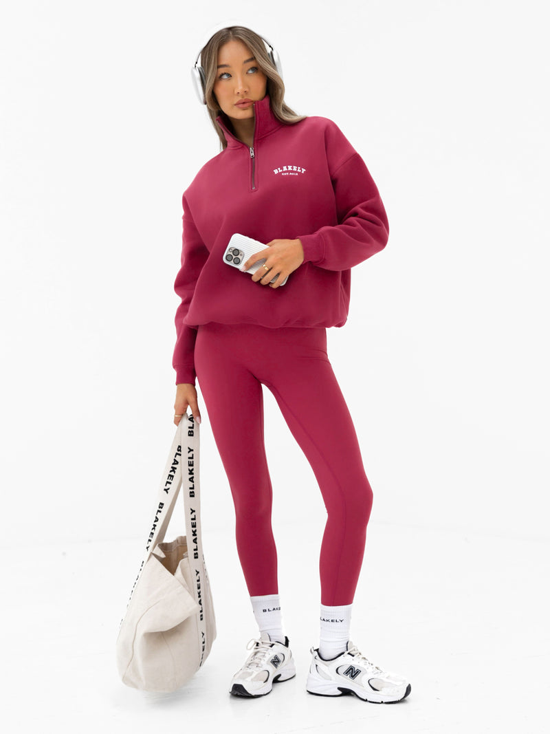 Heritage 1/4 Zip Sweater - Deep Pink
