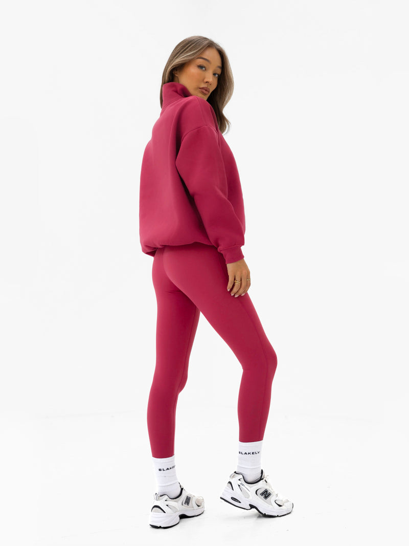 Heritage 1/4 Zip Sweater - Deep Pink