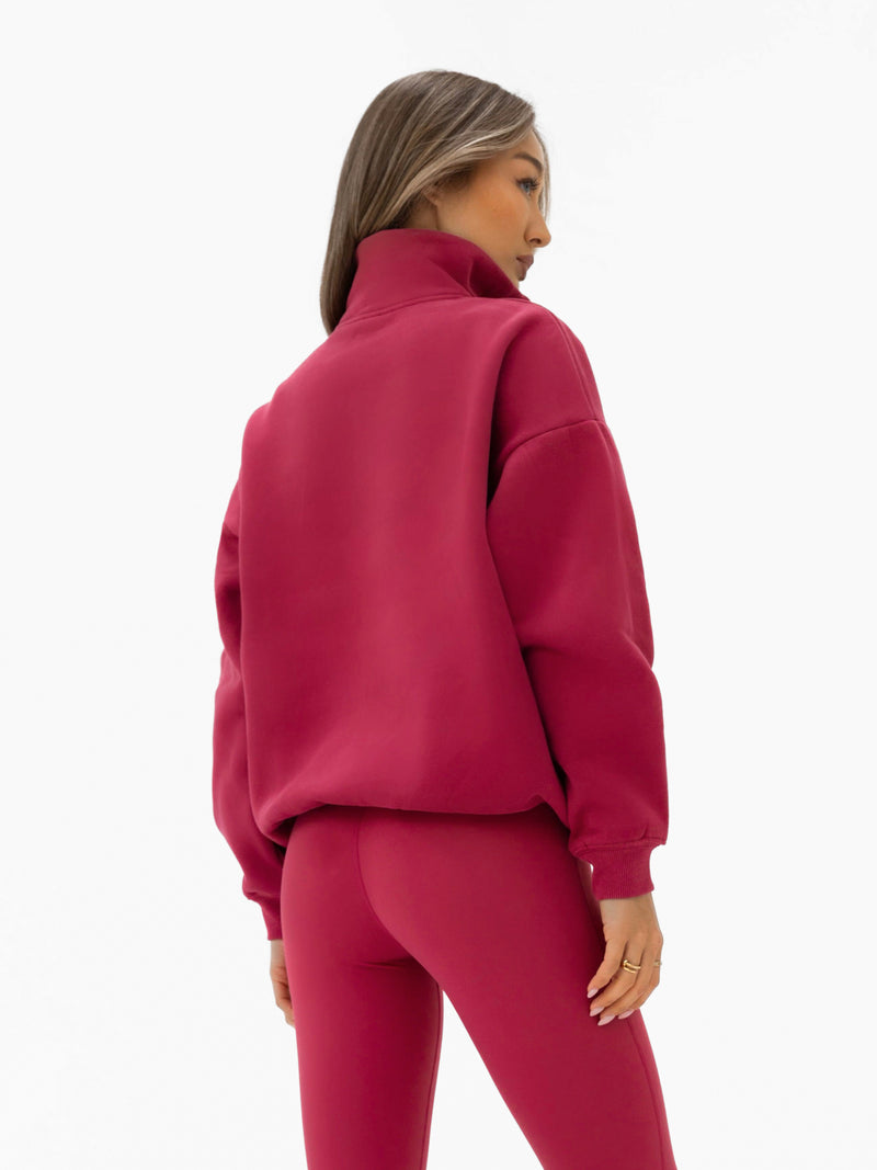 Heritage 1/4 Zip Sweater - Deep Pink