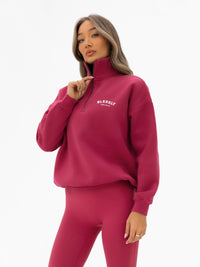 Heritage 1/4 Zip Sweater - Deep Pink