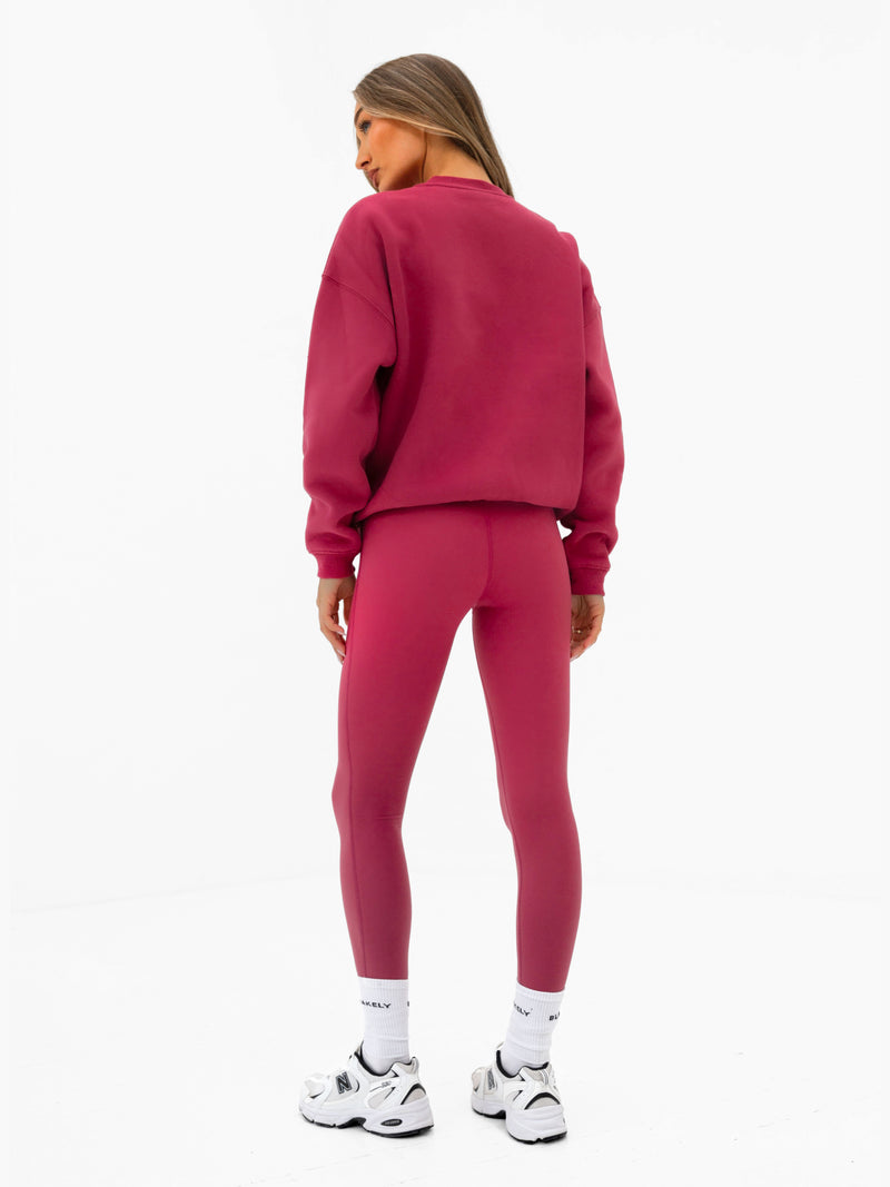 Varsity Oversized Sweater - Deep Pink