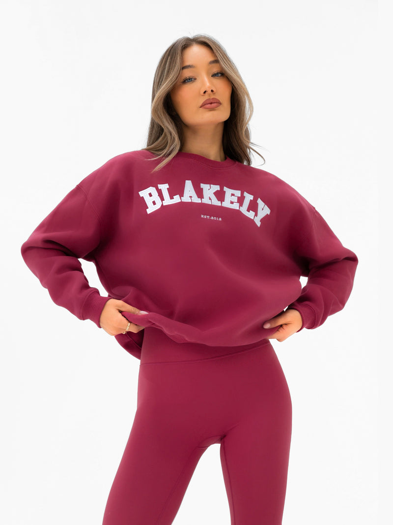 Varsity Oversized Sweater - Deep Pink