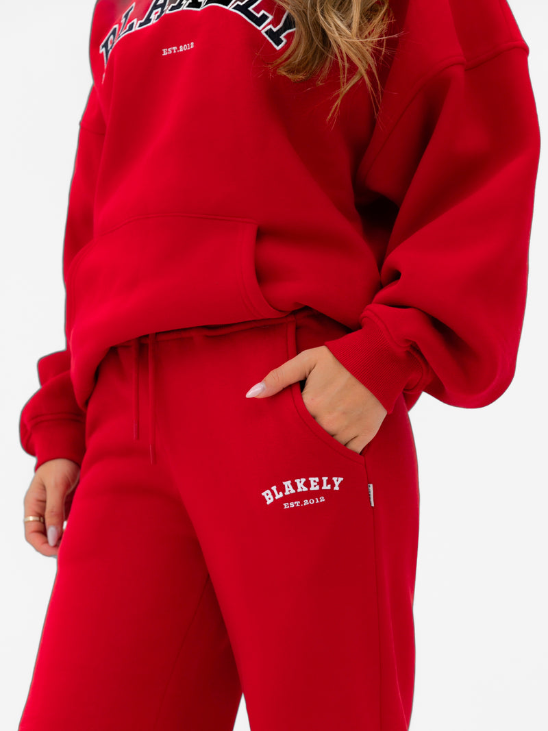 Heritage Wide Leg Sweatpants - Chili Red