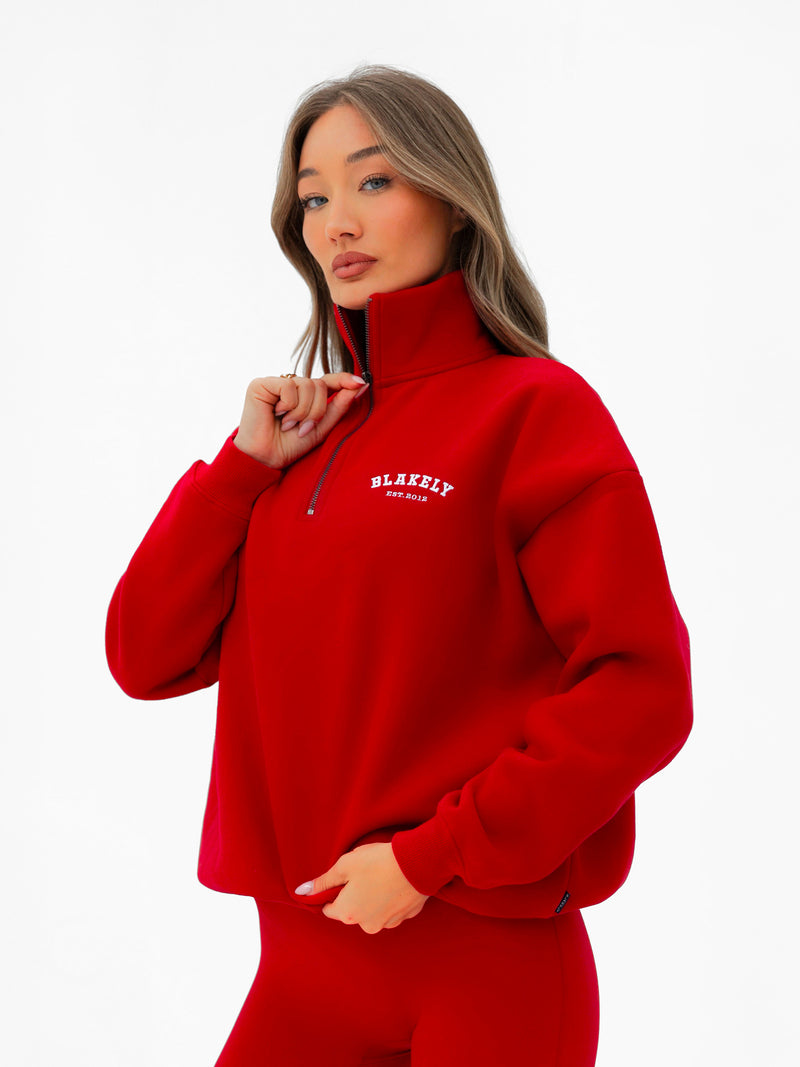 Heritage 1/4 Zip Sweater - Chili Red