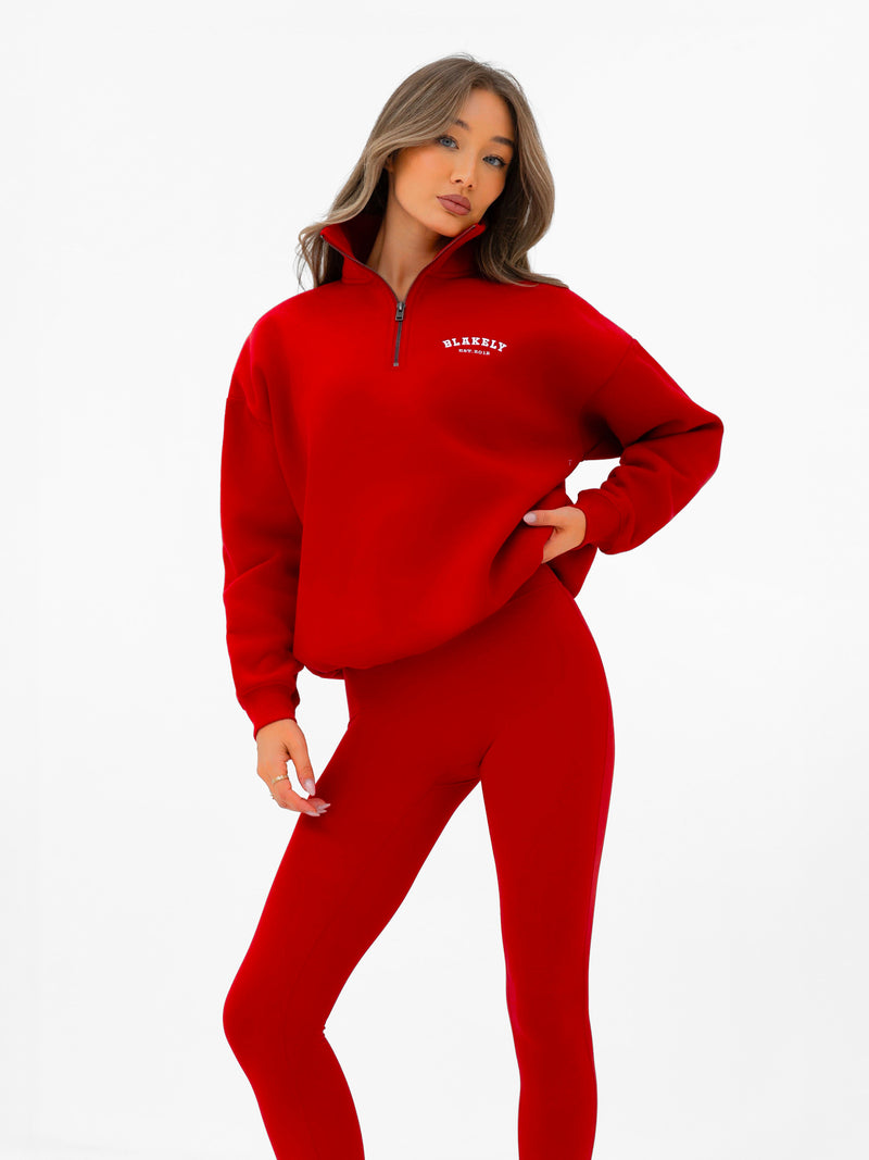 Heritage 1/4 Zip Sweater - Chili Red