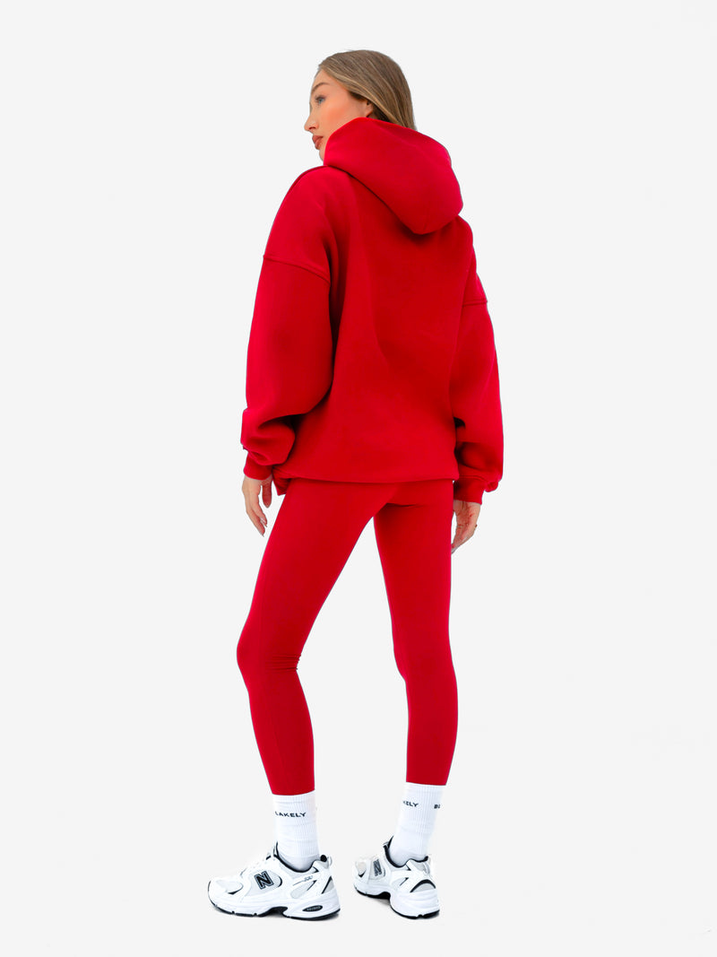 Varsity Oversized Hoodie - Chili Red