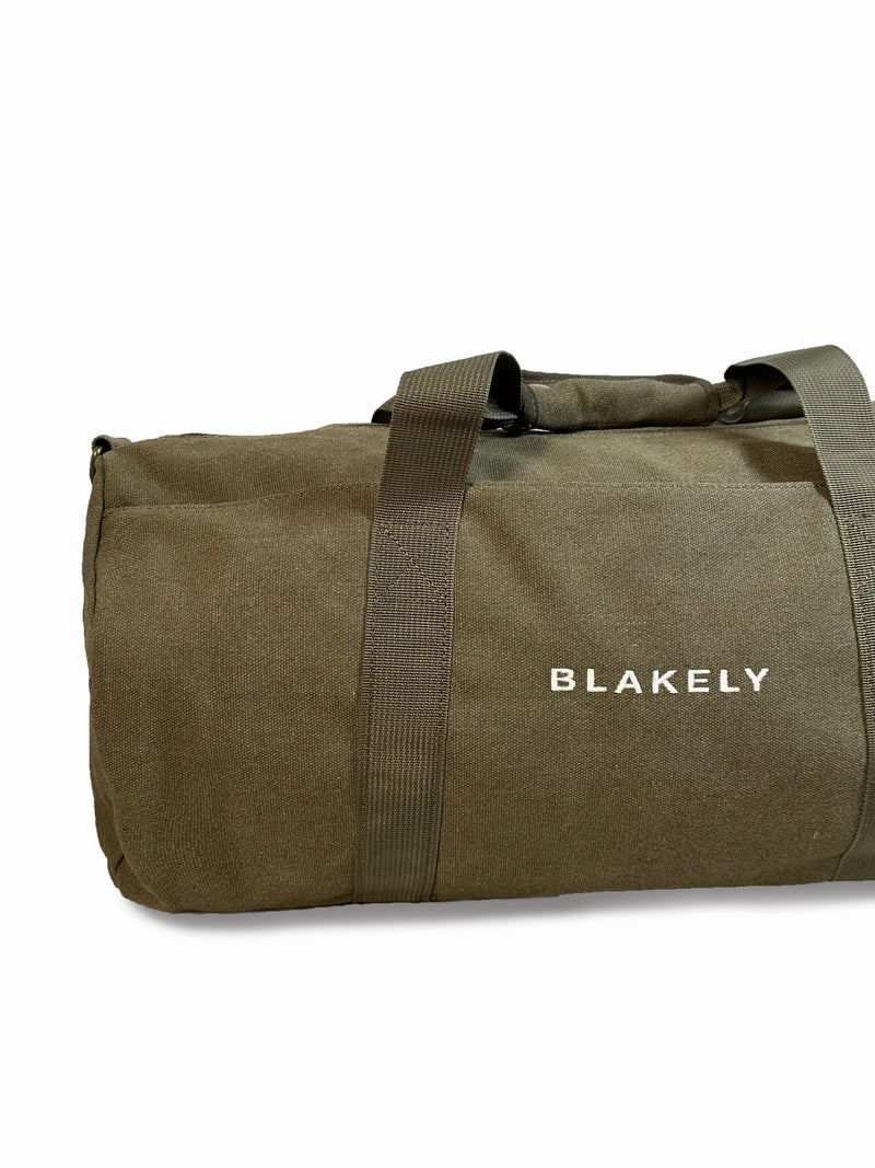 Canvas Barrel Bag - Khaki Green