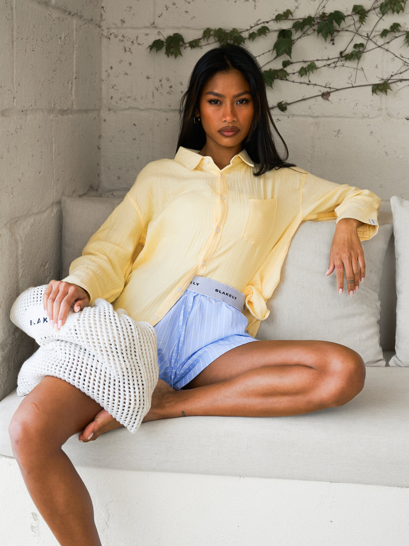 Mila Oversized Shirt - Butter Yellow