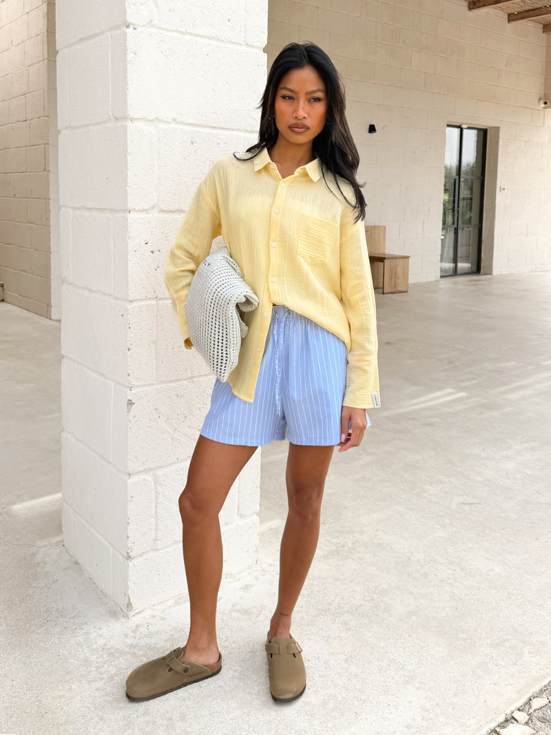Mila Oversized Shirt - Butter Yellow