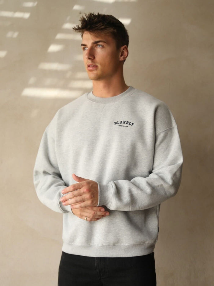 Heritage Relaxed Jumper - Marl Grey