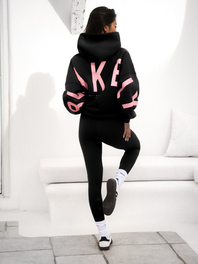 Members Isabel Oversized Hoodie - Black & Pink