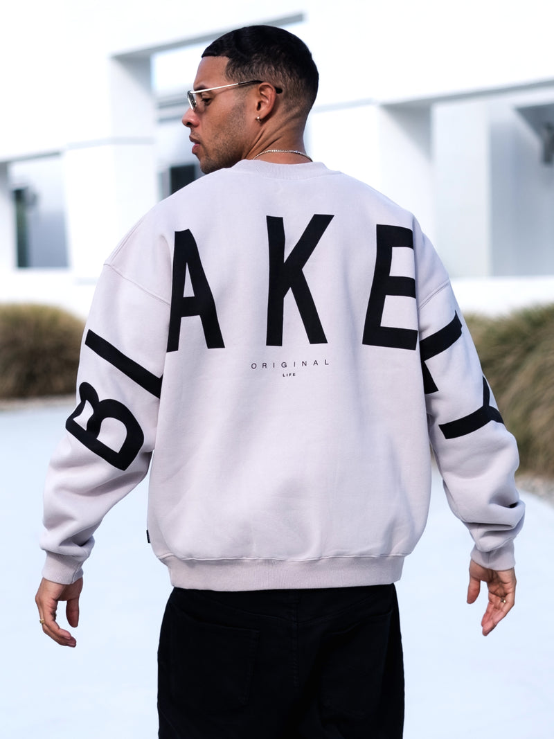 Buy Idris Oversized Mens Stone Sweater Free delivery on orders