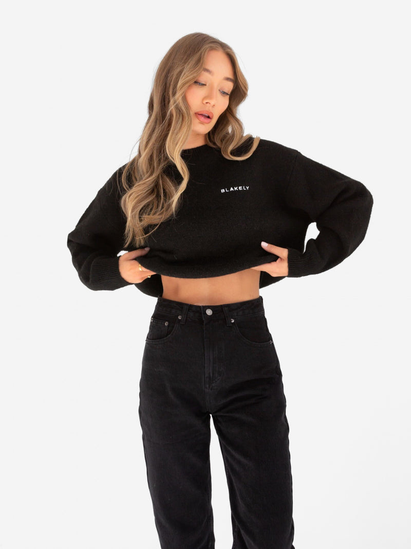 Elara Knitted Sweater - Black