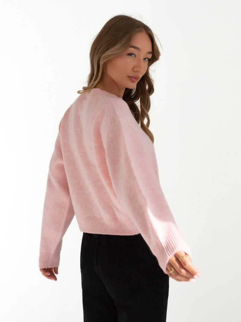 Elara Knitted Sweater - Pink