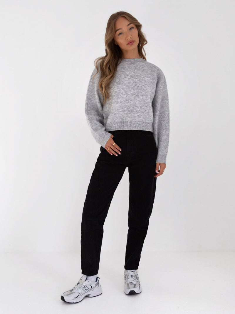 Elara Knitted Sweater - Marl Grey