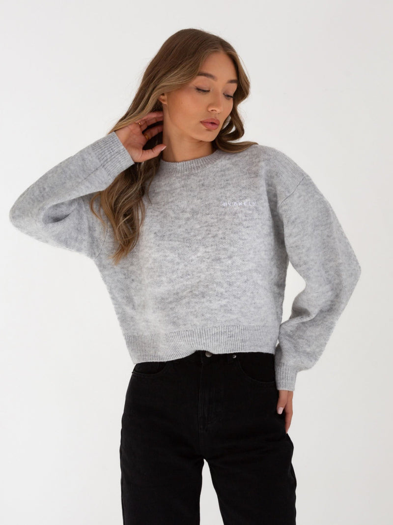 Elara Knitted Sweater - Marl Grey