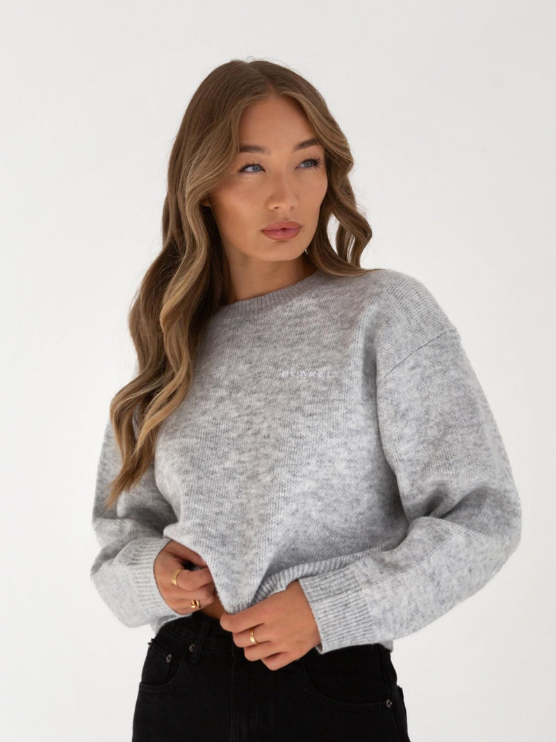 Elara Knitted Sweater - Marl Grey