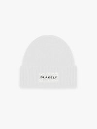 Label Knit Beanie - Marl Grey