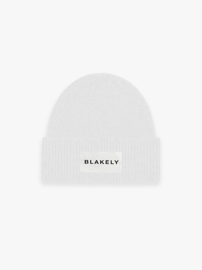 Label Knit Beanie - Marl Grey