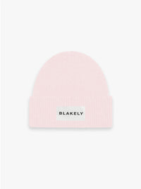Label Knit Beanie - Marshmallow Pink