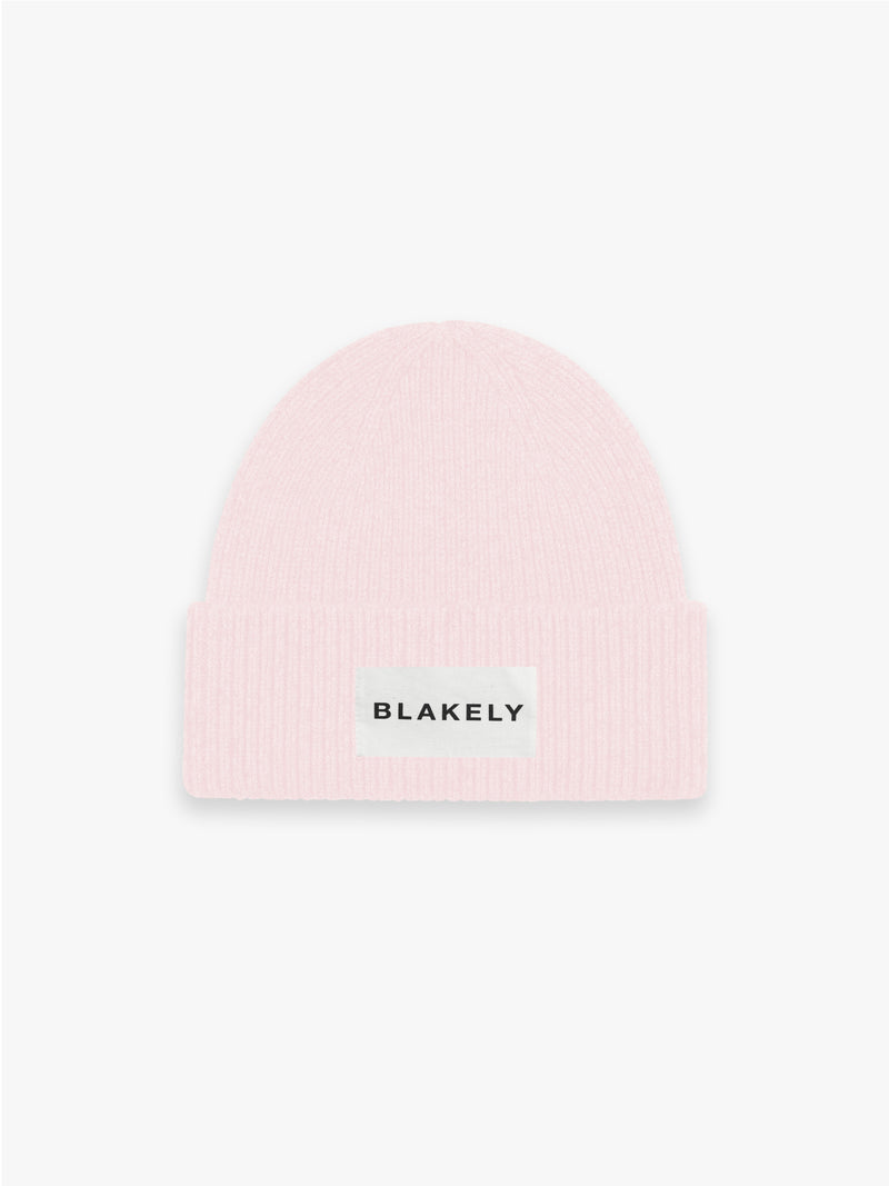 Label Knit Beanie - Marshmallow Pink