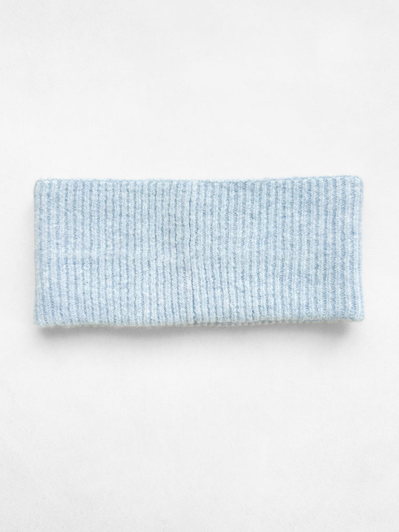 Label Knitted Headband -  Baby Blue