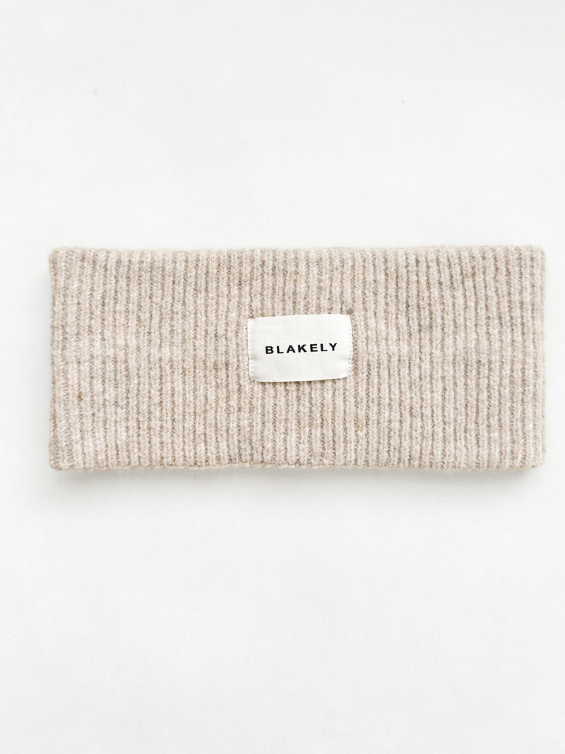 Label Knitted Headband - Toasted Taupe