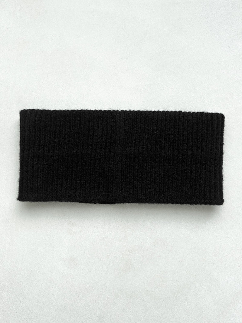 Label Knitted Headband - Black